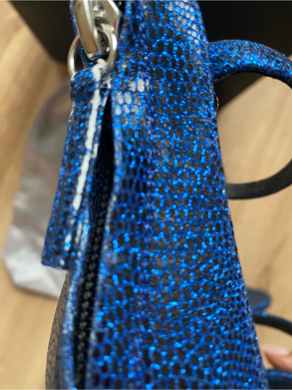 Giuseppe Zanotti Metallic Navy Strappy Stiletto Sandals Size 9.5 - Picture 9 of 10